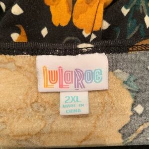 LuLaRoe Tops - LuLaRoe Yellow & Black Floral Irma LuLaRoe Tops - LuLaRoe Yellow & Black Floral Irma